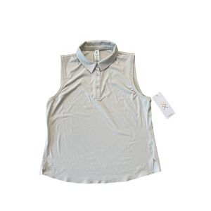 NWT Rhone Cream Course to Court Sleeveless Polo Shirt Women's Size XL Ret. $88